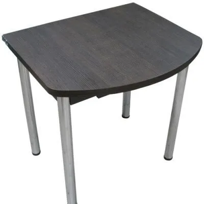 Стол Евро с ящиком Венге на хромированных ножках