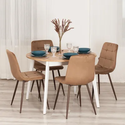 Стул CHILLY (mod. JSC-220) - Велюр/металл , 44,5х52,5х88 см, Brown (коричневый) HLR11 / орех