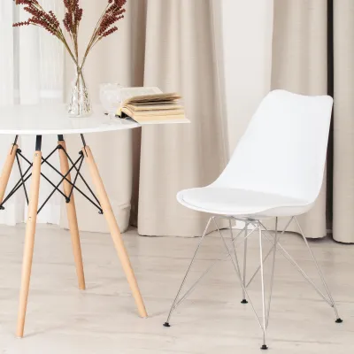 Стул TULIP IRON CHAIR (mod.EC-123) - металл/пластик, 54,5*48*83,5см, white (белый)