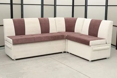 Кухонный угловой диван Толедо (флок) с переменным углом и ящиками