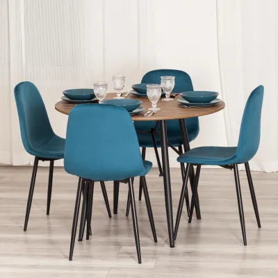 Стул BREEZE (mod. 4724) - Велюр/металл , 44 х 53 х 87 см, Dark turquoise (темно-бирюзовый) HLR62 / черный