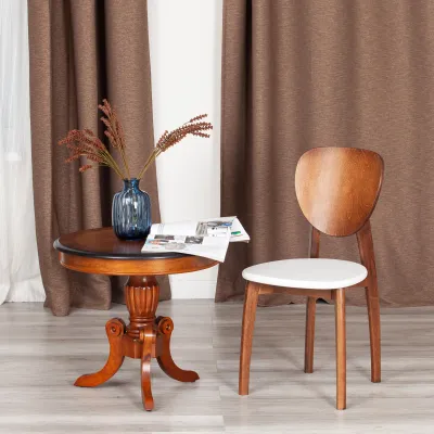 Стул DIAMANTE жесткое сидение - бук, 42 х 42 х 85 см, коричневый / белый