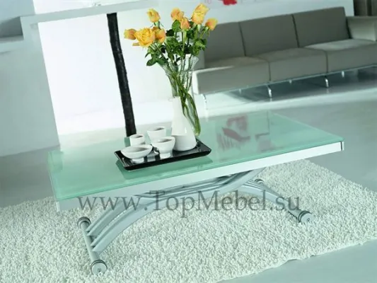 Стол трансформер Анжер В2109-3 Белое стекло - Столы