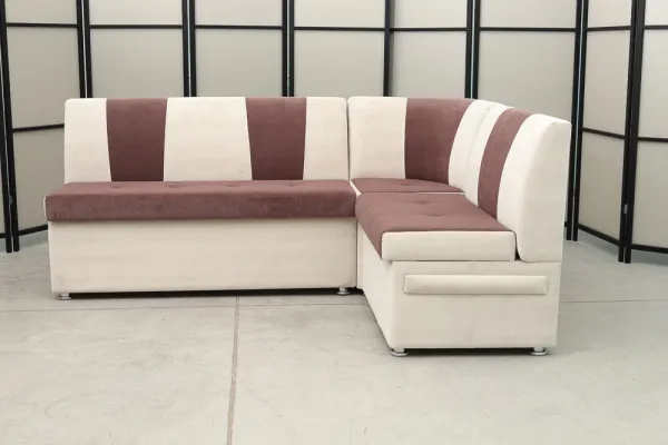 Кухонный угловой диван Толедо (флок) с переменным углом и ящиками - Кухонные диваны