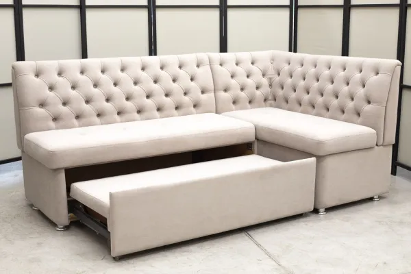 Кухонный угловой диван Денвер с каретной стяжкой - Кухонные диваны