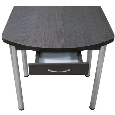 Стол Евро с ящиком Венге на хромированных ножках - Столы