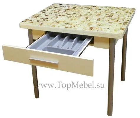 Стеклянный поворотно-раскладной стол Милагро М37 - Кухонные столы