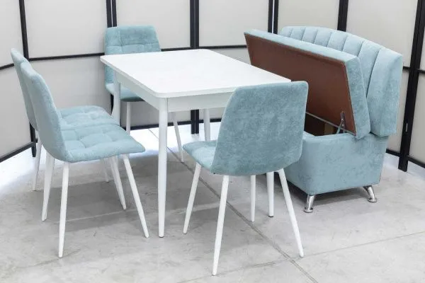 Диван, стол, 4 стула (серия Альт ментол) - Кухонные наборы