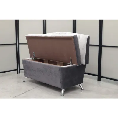 Кухонный прямой диван Альт с ящиком (антивандальный серый) - Кухонные диваны