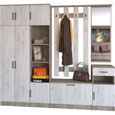 Модульная прихожая-2 Машенька (Серый крафт / Белый крафт) - Малогабаритные прихожие