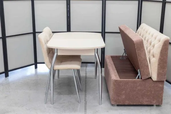 Диван, стол, 2 стула (серия Монро бежевый) - Кухонные наборы