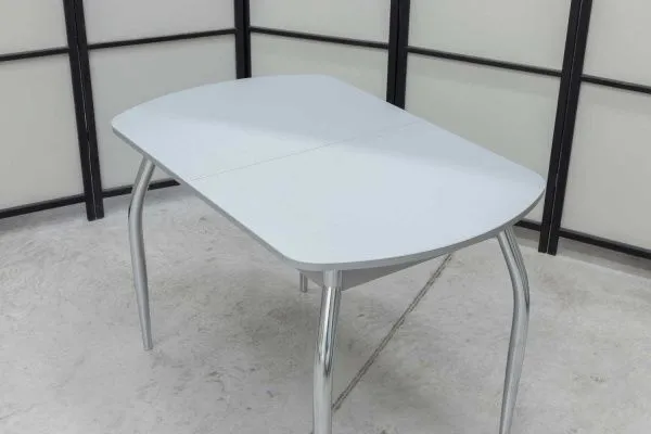 Стеклянный раскладной стол Гала-1 матовый (серый) - Кухонные столы