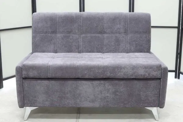 Кухонный прямой диван Авалон с ящиком (антивандальный, ножки хром) - Кухонные диваны