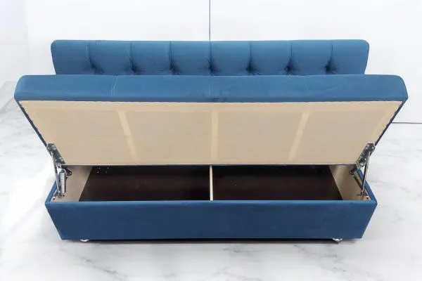 Кухонный прямой диван Лана-1 с каретной стяжкой и ящиком - Кухонные диваны