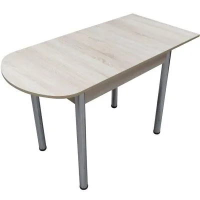 Стол Пристенный Дуб сонома на хромированных ножках - Столы