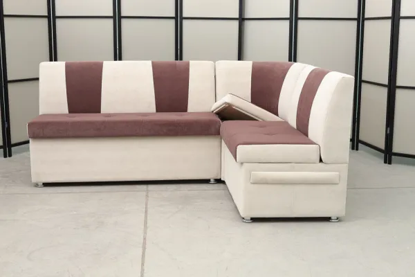 Кухонный угловой диван Толедо (флок) с переменным углом и ящиками - Кухонные диваны