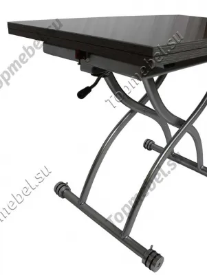 Стол трансформер B2323-2 Черное стекло (черный механизм) - Столы-трансформеры