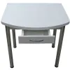 Стол Евро с ящиком Белый на хромированных ножках - Столы