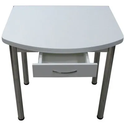 Стол Евро с ящиком Белый на хромированных ножках - Столы