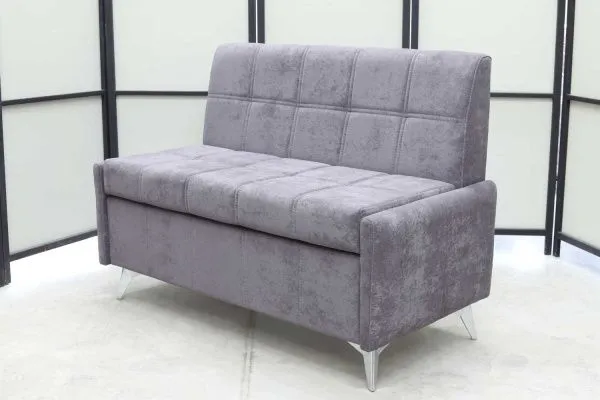 Кухонный прямой диван Авалон с ящиком (антивандальный, ножки хром) - Кухонные диваны