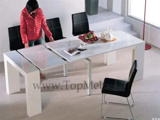 Стол консоль Анжер В2307 Белый лак (Черный лак, Кофейный лак) - Столы-трансформеры