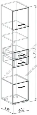 Пенал открытый Лидер (Модуль 4) - Пеналы в прихожую