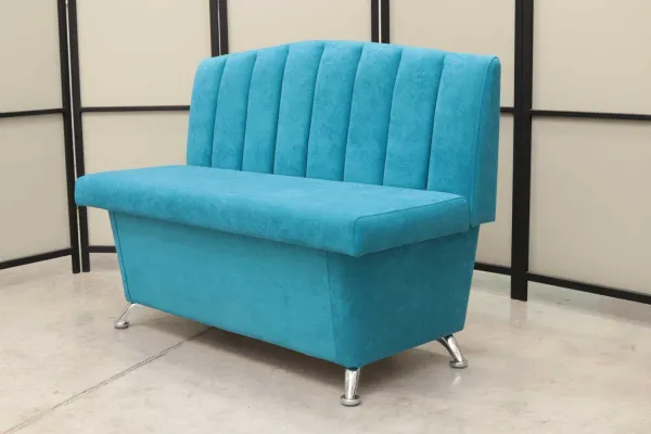 Кухонный прямой диван Альт с ящиком (сине-зеленый) - Кухонные диваны