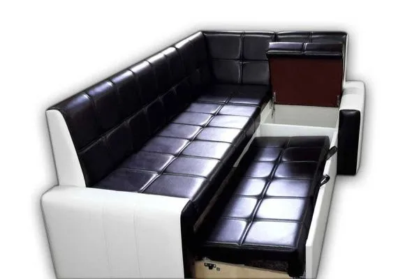 Кухонный угловой диван Йоркер Люкс со спальным местом (двухцветный) - Кухонные диваны