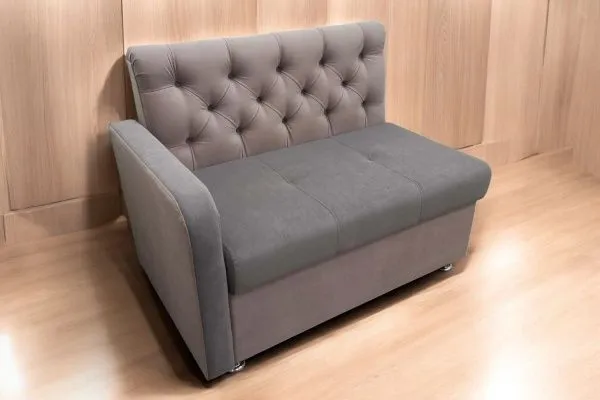 Кухонный прямой диван Таон-4M с каретной стяжкой и подлокотником (раскладушка) - Кухонные диваны