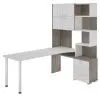 Компьютерный стол СР-500М-190 - корпус нельсон, фасады белый жемчуг, столешница белый жемчуг