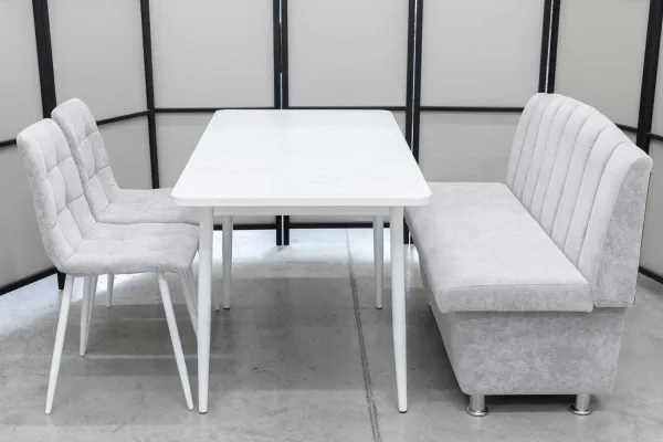 Диван, стол, 2 стула (серия Альт светло-серый) - Кухонные наборы