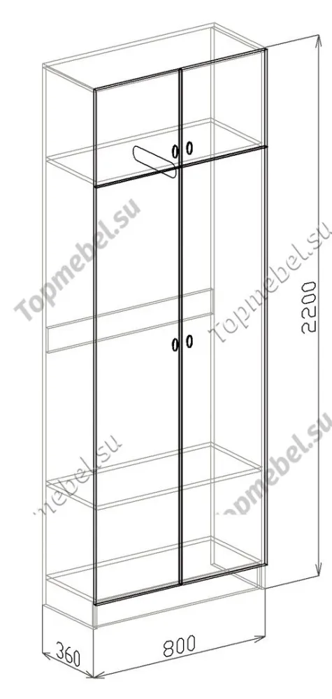 Шкаф 2х Вега (Модуль 3) - Недорогие шкафы в прихожую