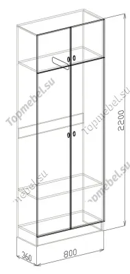 Шкаф 2х Вега (Модуль 3) - Недорогие шкафы в прихожую