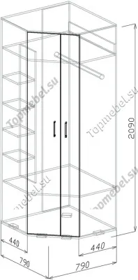 Шкаф угловой Лидер (Модуль 9) - Угловой шкаф в прихожую