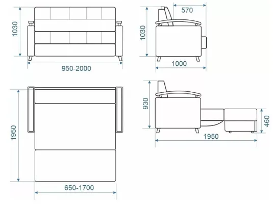 Диван-кровать Парус 09 бежевый. Фотографии