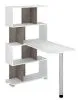 Компьютерный стол СЛ-5-4СТ - корпус белый жемчуг, фасады нельсон, столешница белый жемчуг