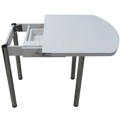 Стол Евро с ящиком Белый на хромированных ножках - Столы