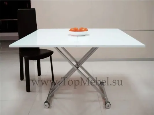Стол трансформер Анжер В2166 (белый лак, черный лак) - Столы