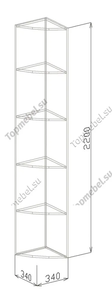 Угол №1 Вега (Модуль 8) - Угловой шкаф в прихожую