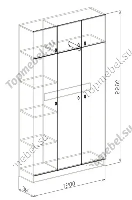 Шкаф 3х Вега (Модуль 4) - Недорогие шкафы в прихожую