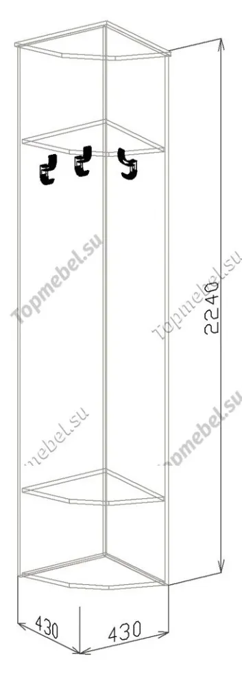 Прихожая Ника угол 1 - Угловой шкаф в прихожую