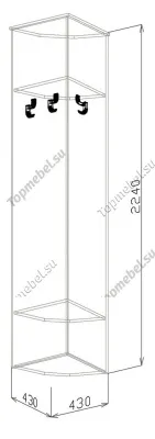 Прихожая Ника угол 1 - Угловой шкаф в прихожую