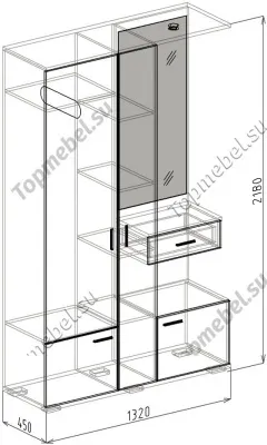 Прихожая Статус (Модуль 14) - Прихожие с зеркалом