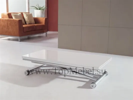 Стол трансформер Анжер В2166 (белый лак, черный лак) - Столы