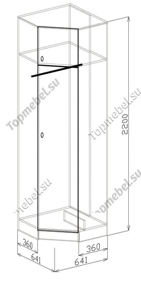 Шкаф угловой Вега (Модуль 7) - Угловой шкаф в прихожую