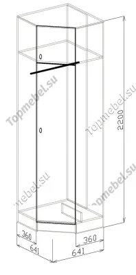 Шкаф угловой Вега (Модуль 7) - Угловой шкаф в прихожую