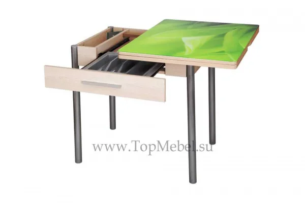 Стеклянный поворотно-раскладной стол Милагро М37 - Кухонные столы