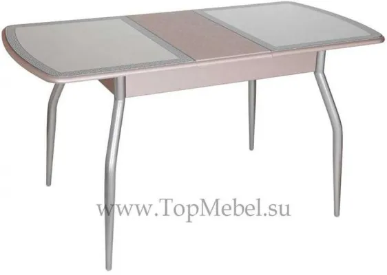 Стеклянный раздвижной стол Альба 2 М44 с фотопечатью - Столы