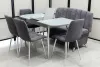 Диван, стол, 4 стула хром (серия Альт графит) - Кухонные наборыССС