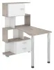 Компьютерный стол СЛ-5-4СТ-2+БД+БЯ - корпус нельсон, фасады белый жемчуг, столешница нельсон, ящики белый жемчуг